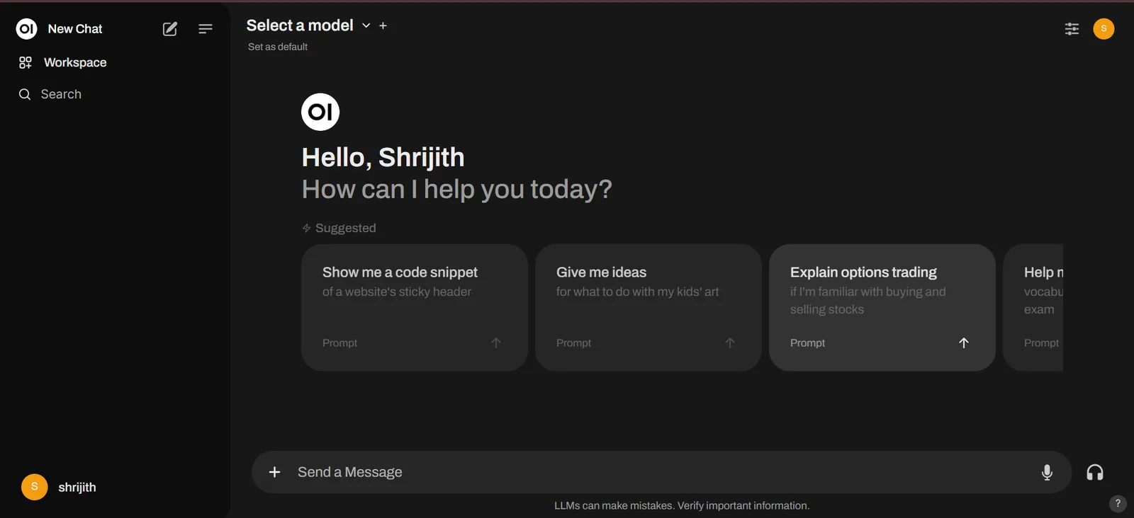 Ollama Open WebUI chat interface